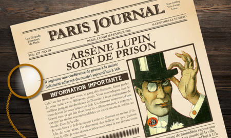 Newspaper displaying Arsène lupin 