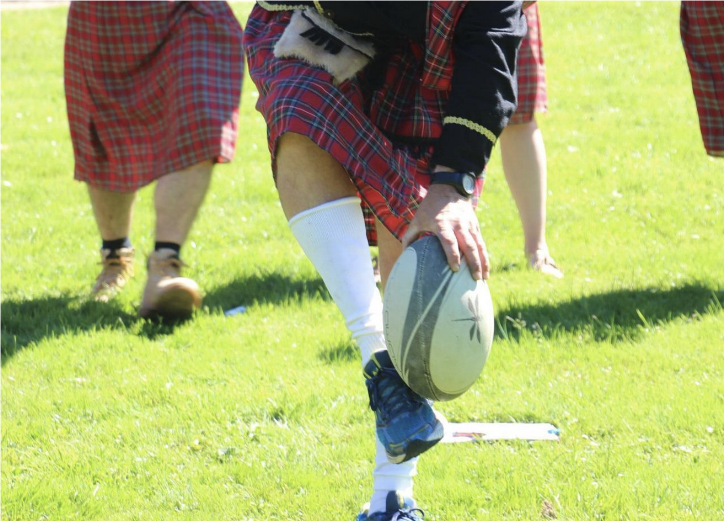 Rugby ball throwing at the Highland Games