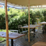 Outdoor and covered terrace of Tero foodhouse Bierges
